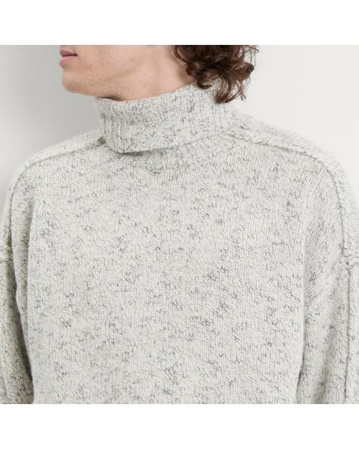 Won Hundred Gray Bristol Reverse Seam Turtle Neck Jumper for men