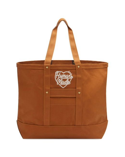 Human Made Brown Duck Canvas Tote Bag for men
