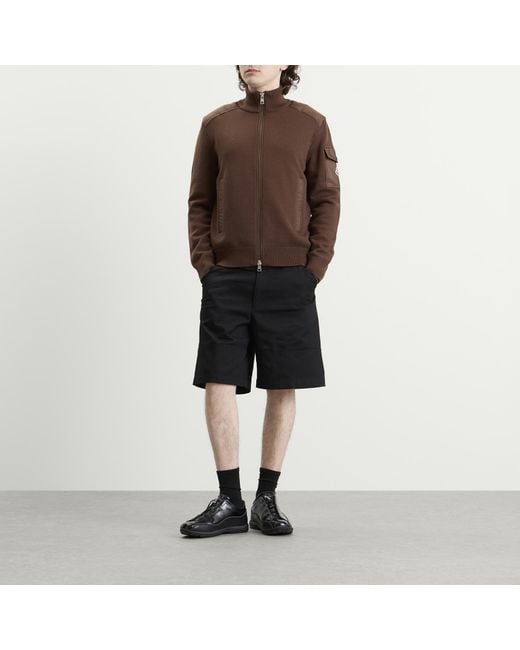 Moncler Brown Hybrid Wool Zip Through for men