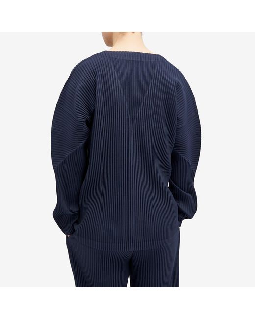 Homme Plissé Issey Miyake Blue Pleated Cardigan for men