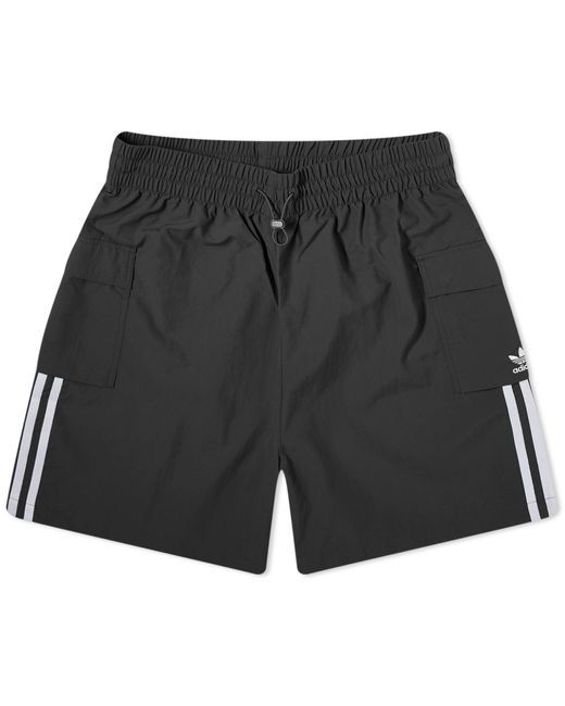 Adidas Black 3 Stripe Cargo Shorts