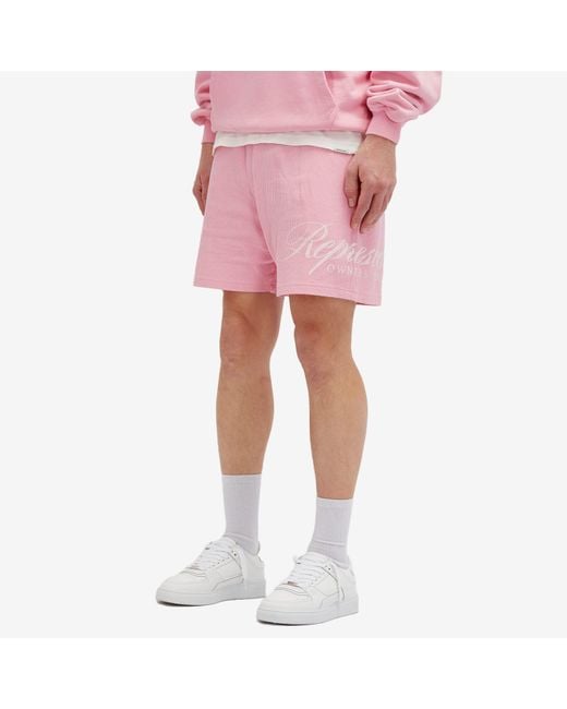 Represent Red Owners Club Script Mesh Shorts for men