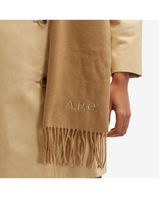 A.P.C. Natural Ambroise Embroidered Scarf
