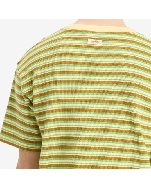 Drole de Monsieur Yellow Striped T-Shirt for men