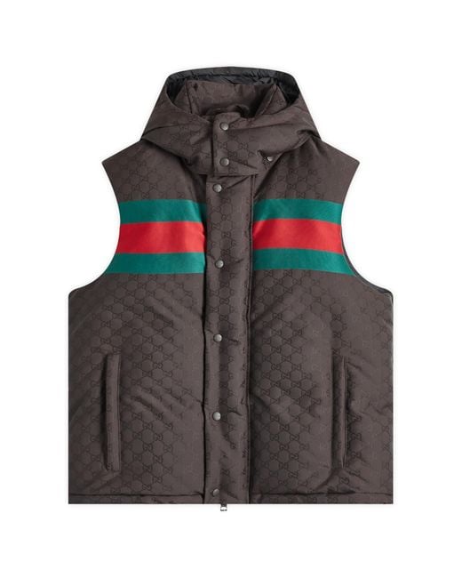Gucci Gray Jacquard Gg Grg Down Vest for men