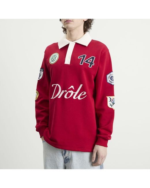 Drole de Monsieur Red Drole De Monsieur Racing Polo Shirt for men