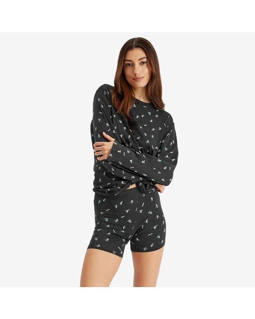Skims Black Boyfriend Long Sleeve + Short Set