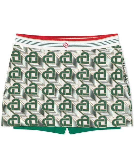 CASABLANCA Green Heart Monogram Mini Skirt