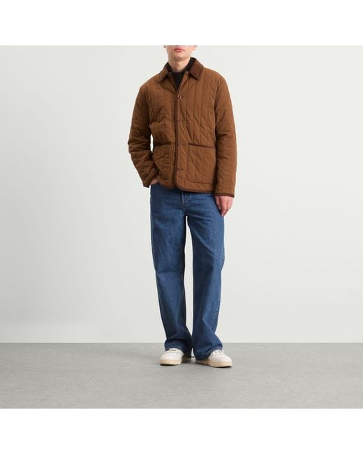 A.P.C. Brown Leone Technical Canvas Quilted Jacket for men