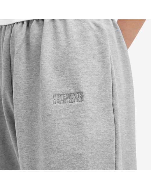 Vetements Gray Embroidered Logo Sweatpants