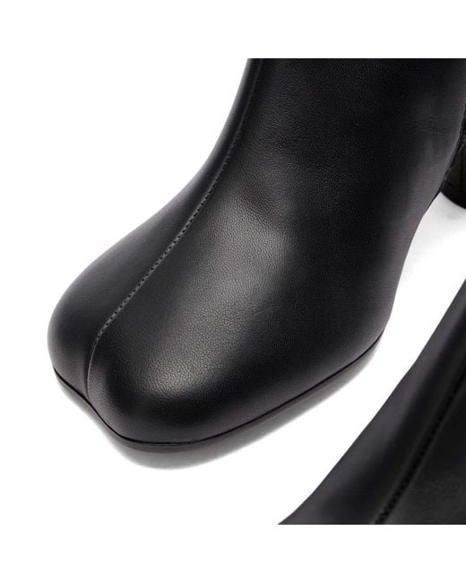 Maison Margiela Black Mm6 Heeled Moulded Toe Ankle Boots