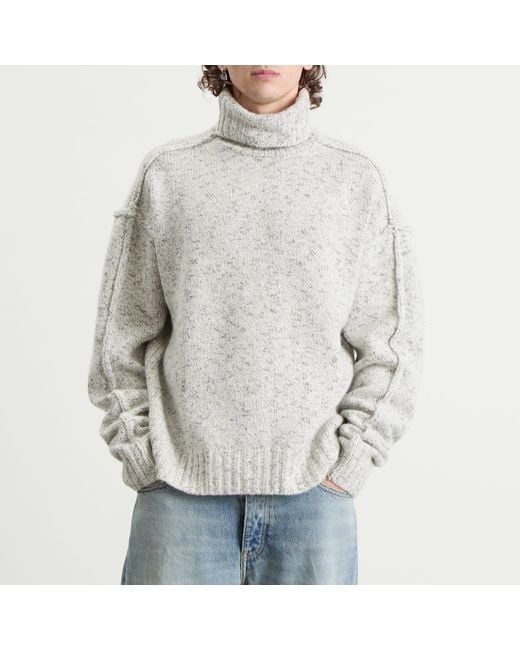 Won Hundred Gray Bristol Reverse Seam Turtle Neck Jumper for men