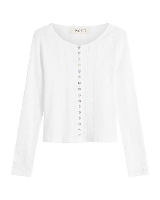 Rohe White Rohe Pointelle Cardigan