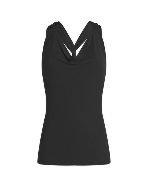 Peachy Den Black Kylie Cross Back Top