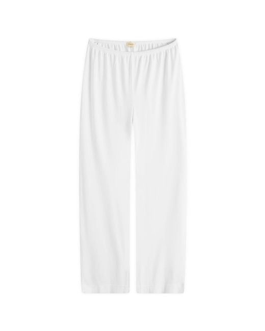 DONNI. White Baby Rib Scallop Pant