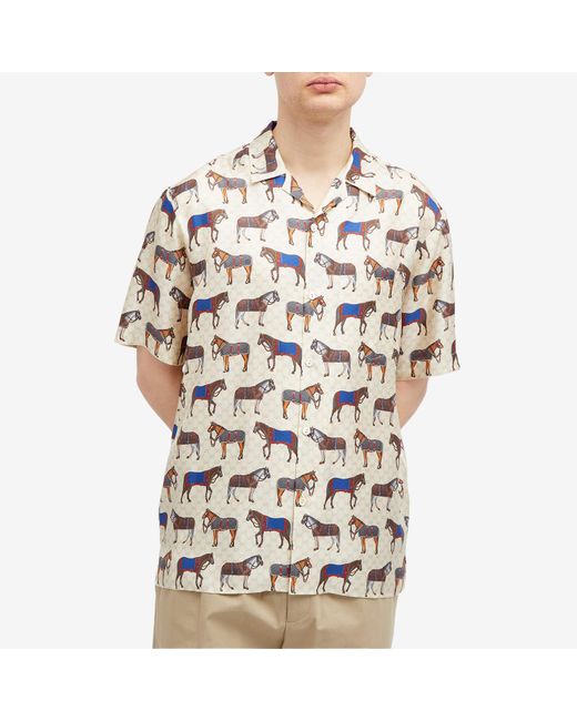 Gucci Natural Horse Parade Vacation Shirt for men
