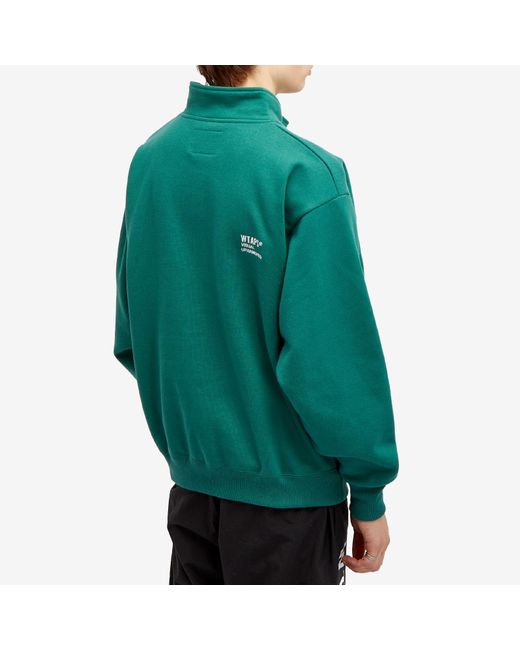 (w)taps Green 05 Quarter Zip Sweatshirt for men