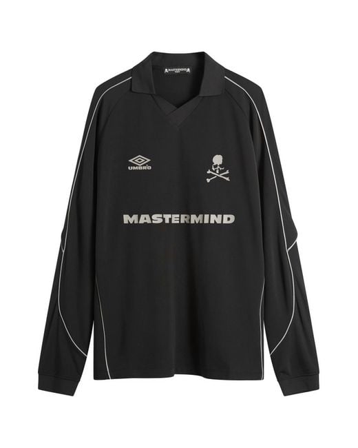 MASTERMIND WORLD X Umbro Long Sleeve Game Shirt in Black for