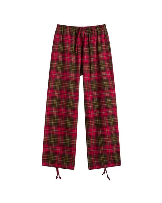 SUNDAYFRUITMARKET Red Sunday Check Trousers