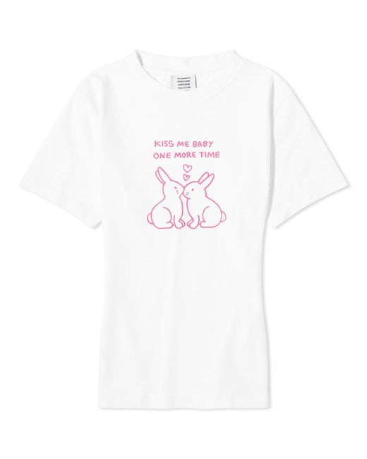 Vetements White Kissing Bunnies Fitted T-Shirt