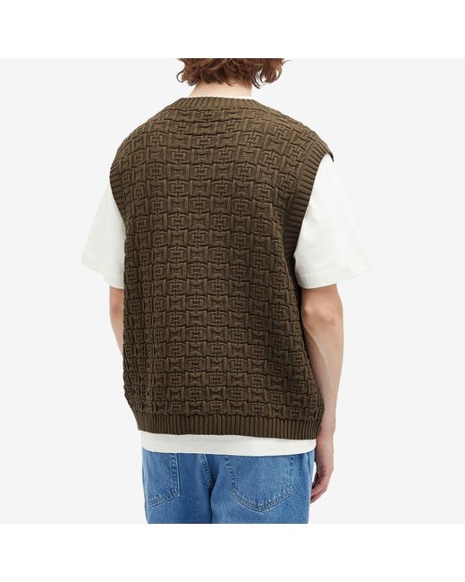 POLAR SKATE Green Alex Knitted Vest for men