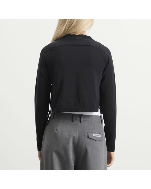 Stel Black Side Tie V Neck Jumper