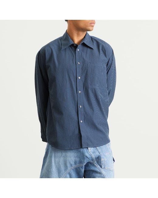 J.W. Anderson Blue Patchwork Striped Shirt for men