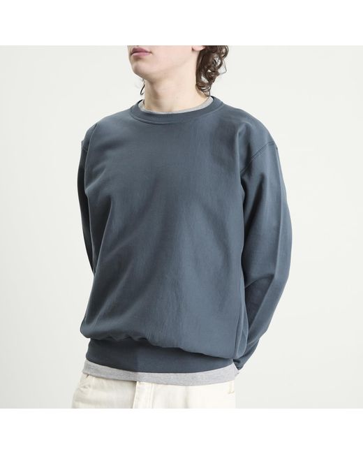 Auralee Blue High Gauge Sweatshirt for men