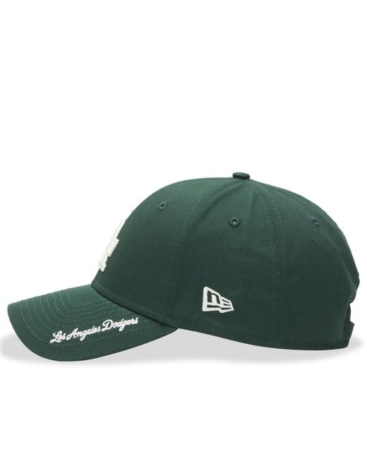 KTZ Green La Dodgers Visor Script 9Forty Cap