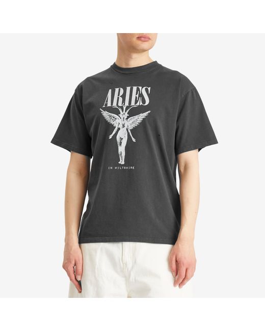Aries Black Destroyed Nirvana T-Shirt for men
