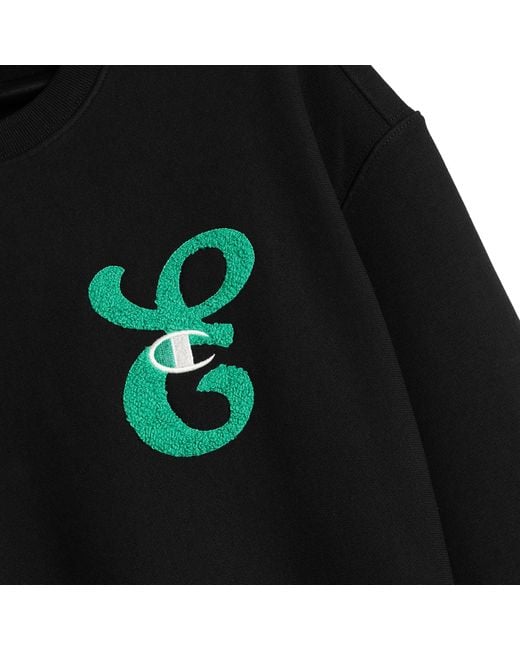 Champion Black For E By End. Crew Sweatshirt 'Emerald'