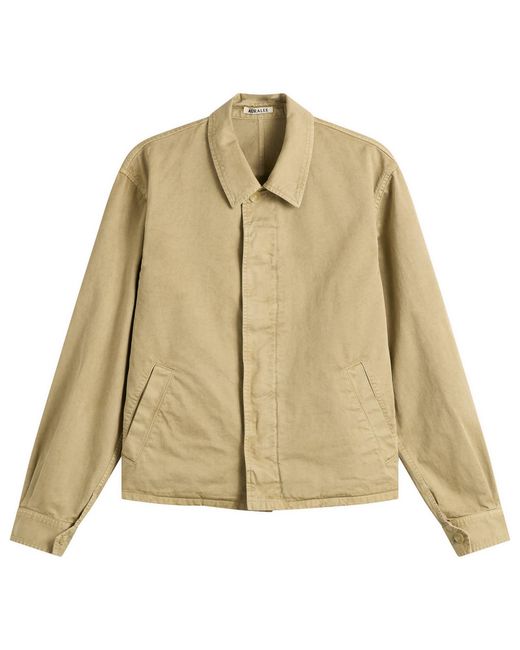 Auralee Natural Garment-Dyed Finx Light Chino Blouson for men