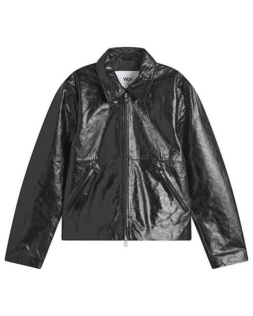 Won Hundred Black Dutton Leather Jacket for men