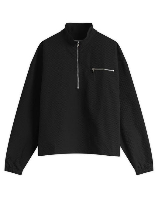MKI Miyuki-Zoku Black Seersucker Quarter Zip for men