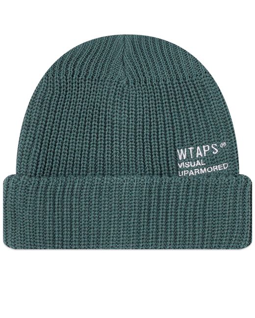 (w)taps Green 22 Logo Beanie Hat for men