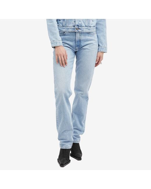 Jean Paul Gaultier Blue Logo Straight Leg Jeans