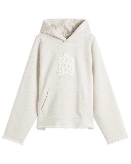 About Blank White Monogram Cut Off Hoodie for men