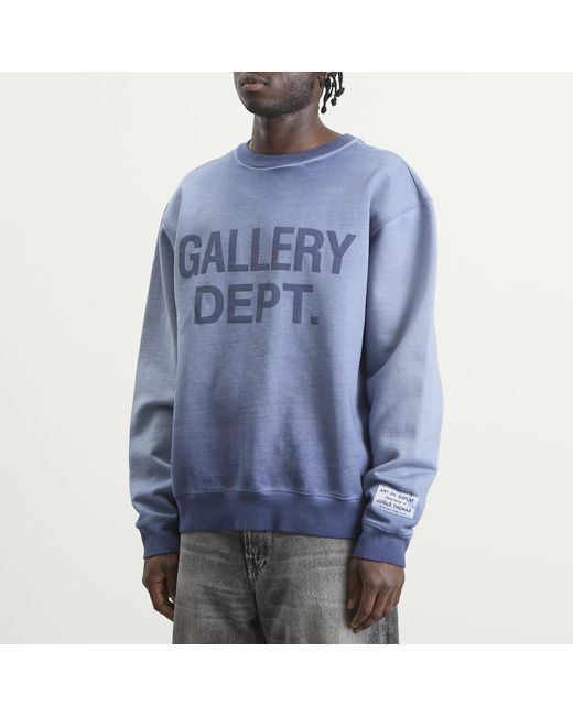 GALLERY DEPT. Blue Washed Logo Crewneck for men