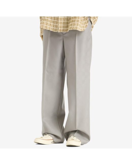 Second/Layer Gray Baggy Hidden Check Tailored Trousers for men