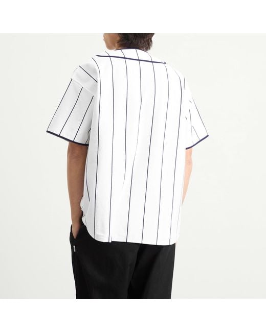 (w)taps Blue Stripe Baseball Shirt for men