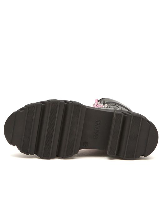 Ganni Black Cleated Mountain Boots