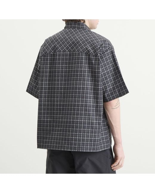 Roa Gray Aair Floweave Printed Check Short Sleeve Shirt for men