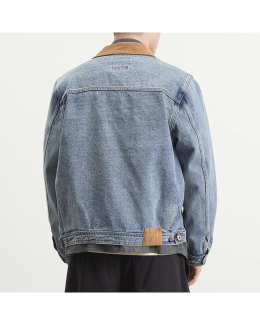FRIZMWORKS Blue Washed Denim Trucker Jacket for men