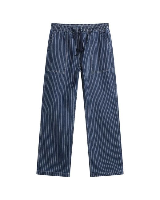 Service Works Blue Pinstripe Denim Chef Pants for men