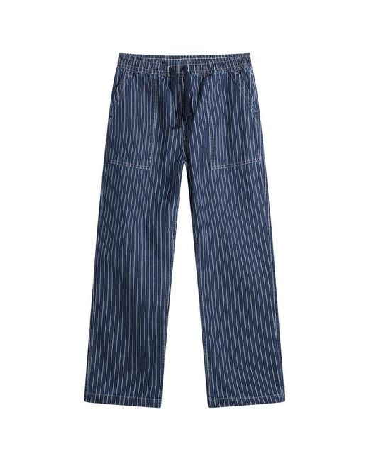 Service Works Blue Pinstripe Denim Chef Pants for men