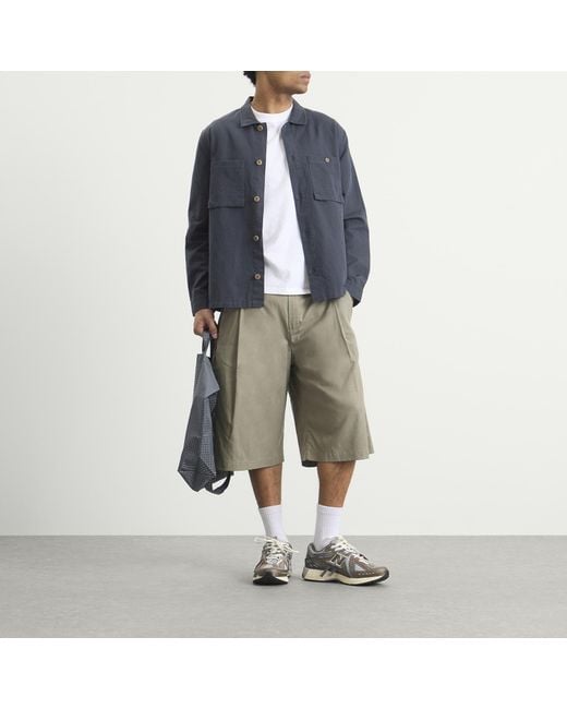 Folk Blue Patch Overshirt for men