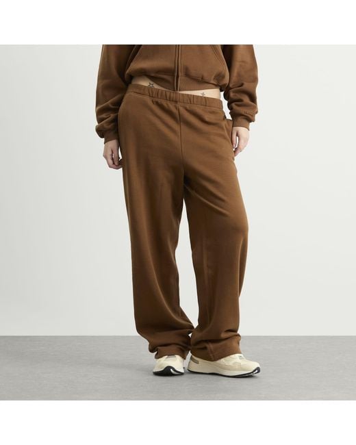 Skims Brown Cotton Fleece Classic Straight Leg Pant