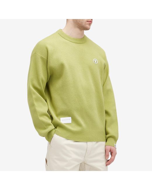 Aape By A Bathing Ape Green Aape Now Camo Badge Knit Sweater for men