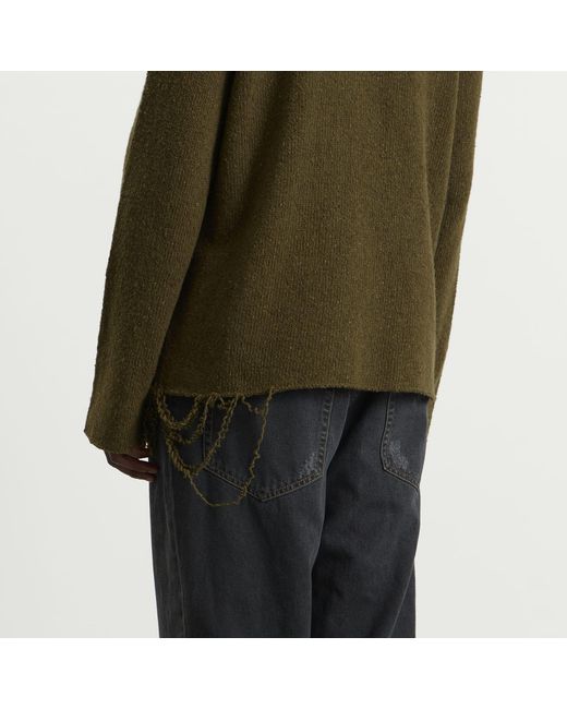 Maison Margiela Green Mm6 6 Logo Crewneck Jumper for men
