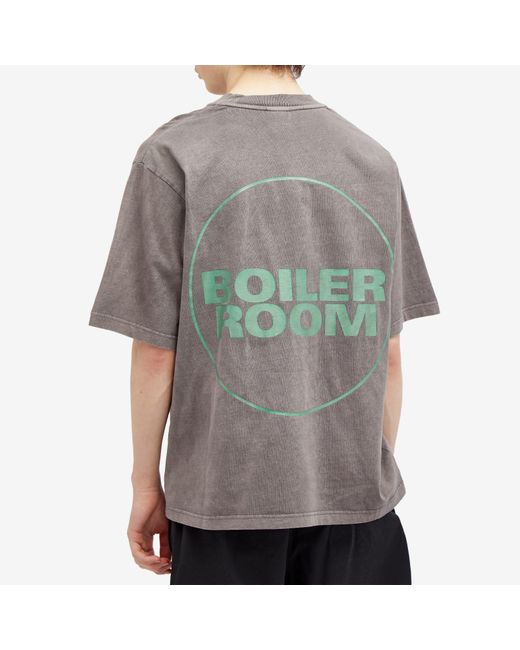 BOILER ROOM Gray Core Logo T-Shirt for men